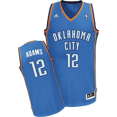 Men's  Oklahoma City Thunder #12 Steven Adams Road Blue Jersey